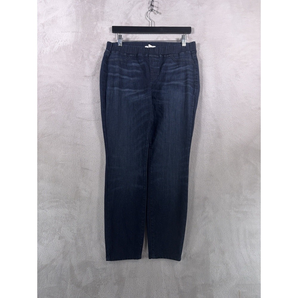 Eileen Fisher Pull On Straight Leg Jeans‎ Womens Size Small Blue Stretch Denim